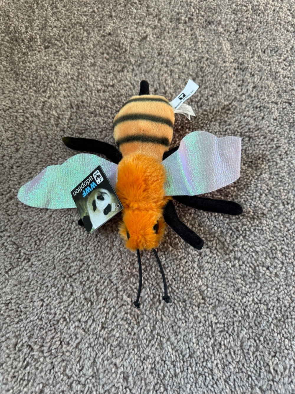 NWT 🐝 WWF Adoption Honeybee BEE stuffed animal produced by Wildlife Artists